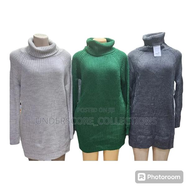 Ladies Long Full Neck Sweaters With Plain Tights - thumbnail 5