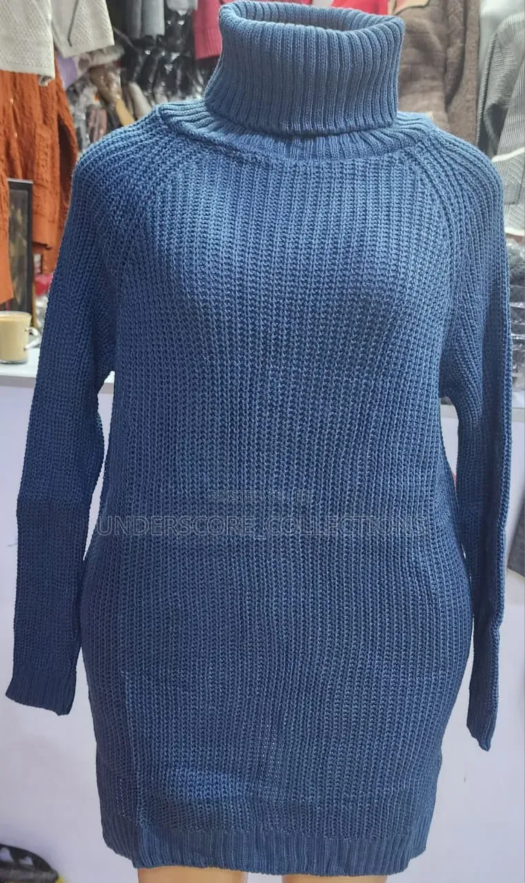 Ladies Long Full Neck Sweaters With Plain Tights