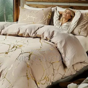 Luxury Gold Marble Texture Foil Style Duvet Cover Set