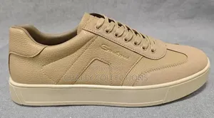 Beige Santoni Men Leather Casual Shoes Size 40 to 45