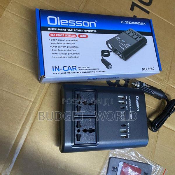 Olesson 150w Compact Car Inverter – Portable Multi-Device Charging Ada