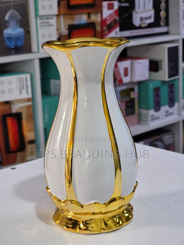 Modern Ceramic Vase With Golden Cherry Design :22*8*19cm Tet - thumbnail 6