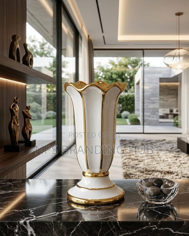 Modern Ceramic Vase With Golden Cherry Design :22*8*19cm Tet - thumbnail 7
