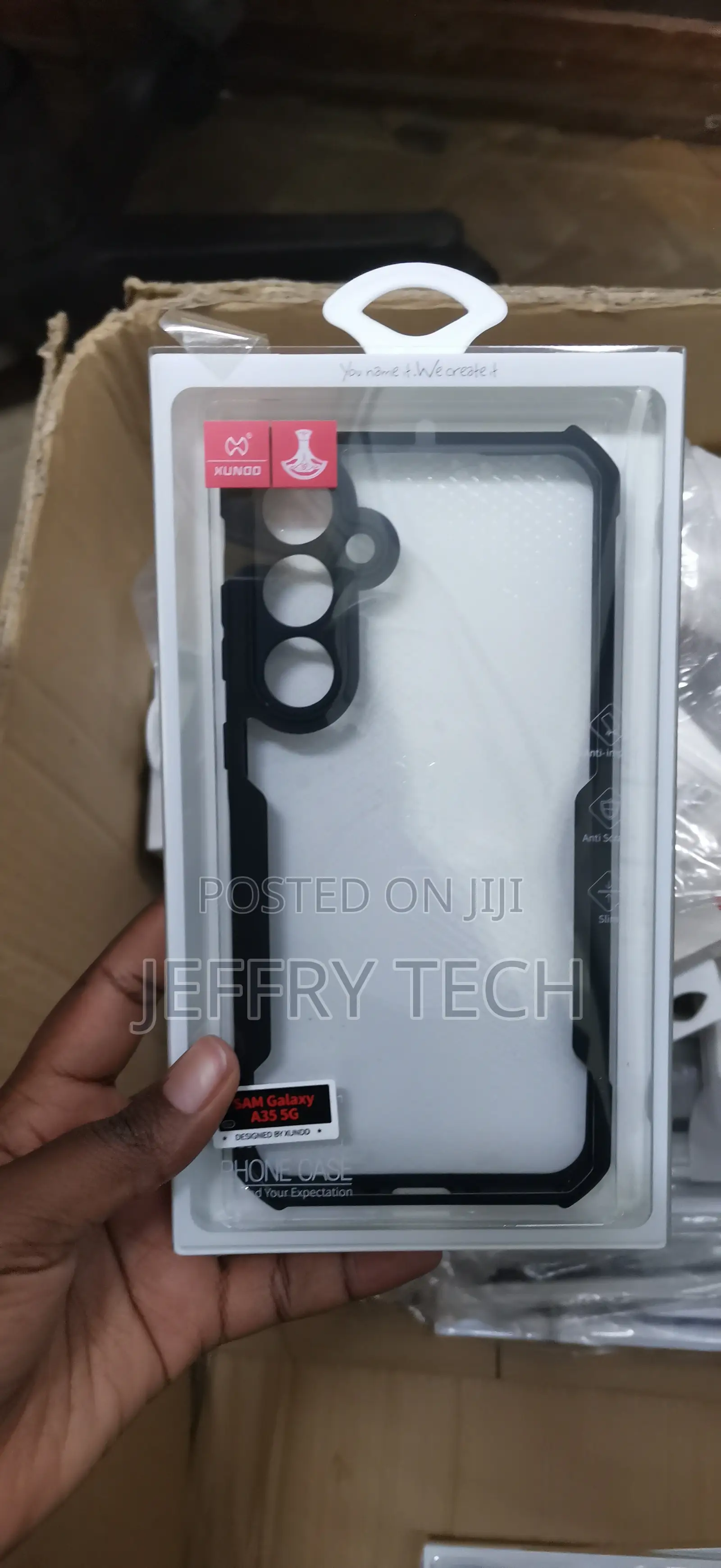 Samsung Galaxy A35 5g Airbags Bumper Transparent Back Case Cover Black