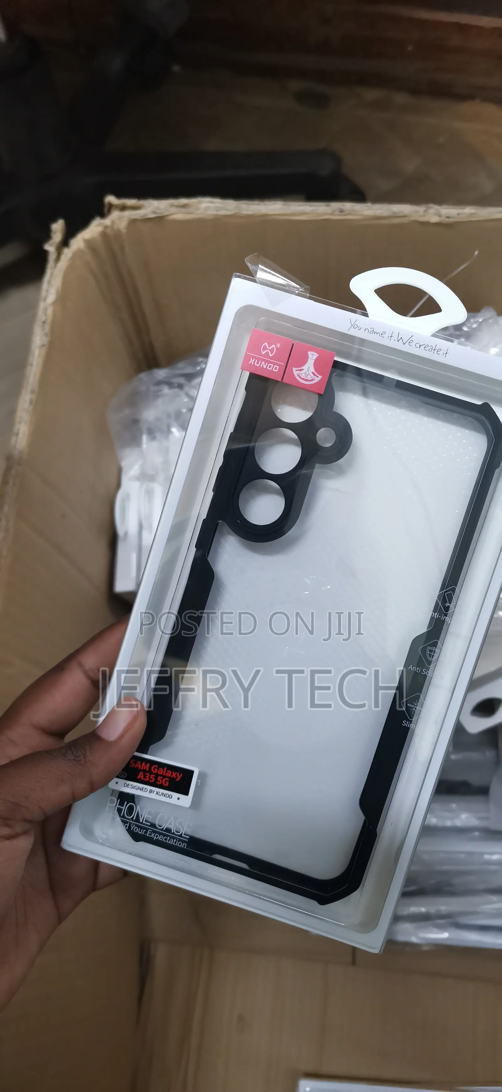 Samsung Galaxy A35 5g Airbags Bumper Transparent Back Case Cover Black