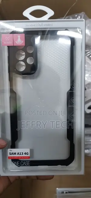 Samsung Galaxy A13 4g Airbags Bumper Transparent Back Cover Black