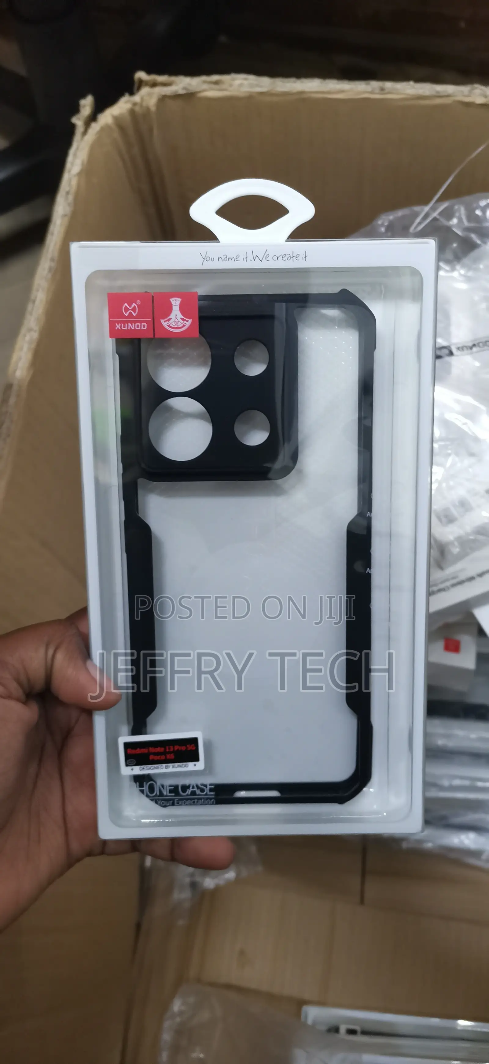 Redmi Note 13 Pro 5g Airbags Bumper Transparent Back Case Cover Black