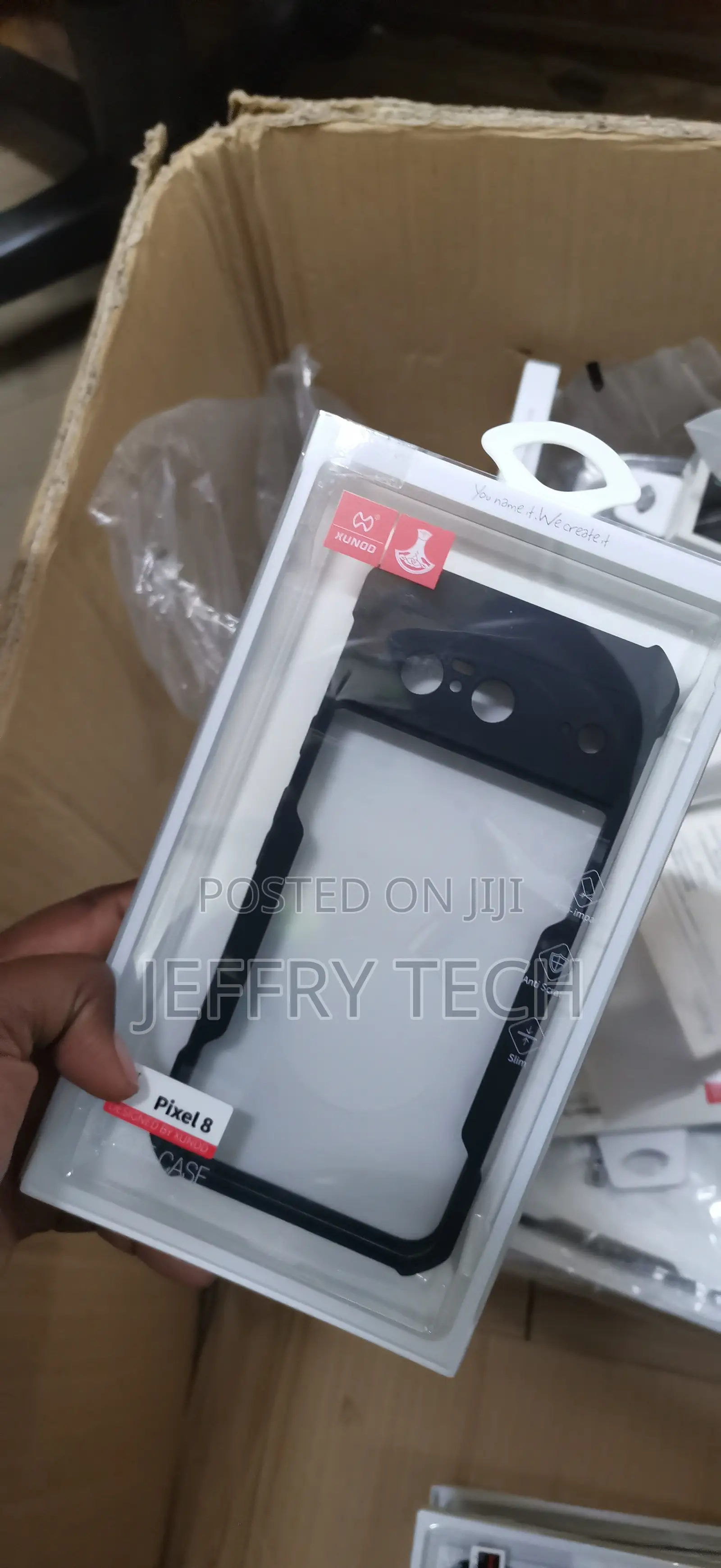 Google Pixel 8 Airbags Bumper Transparent Back Case Cover Black