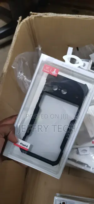 Google Pixel 8 Airbags Bumper Transparent Back Case Cover Black