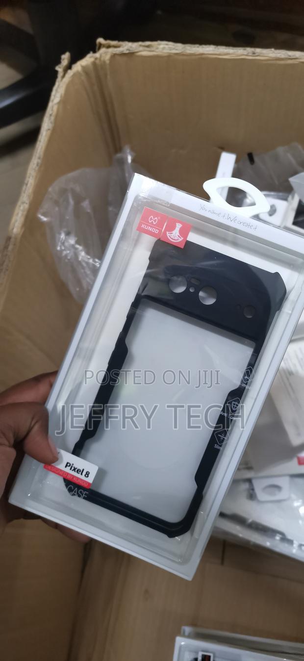 Google Pixel 8 Airbags Bumper Transparent Back Case Cover Black - thumbnail 2