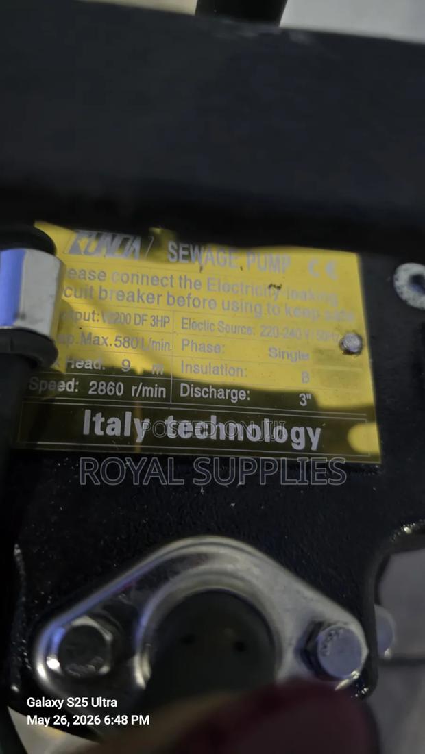 Kunda 3hp Sewage Pump - thumbnail 2