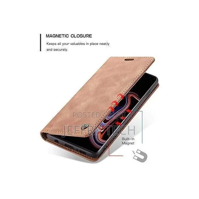 Caseme Wallet Case for Xiaomi Redmi 15c - Brown Pu Leather, Magneti