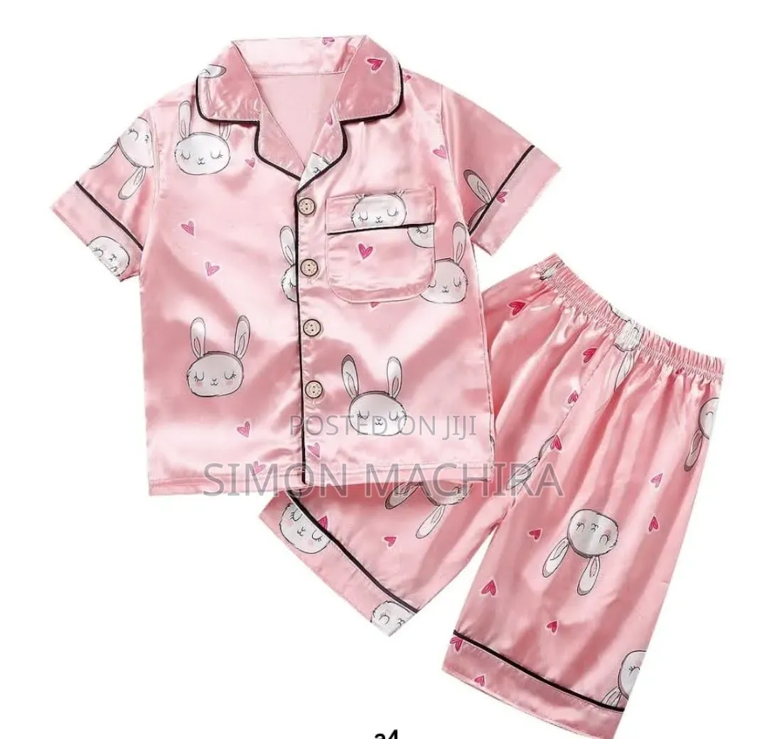 Silk Girls Short Pink Pyjamas