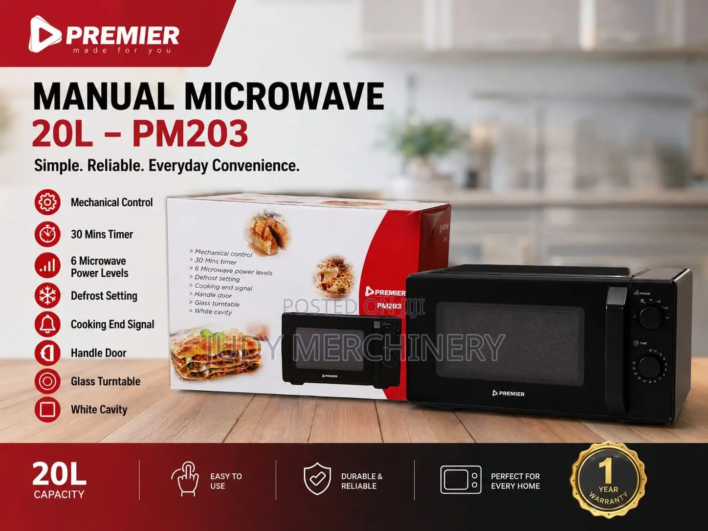 Original Manual Microwave 20l