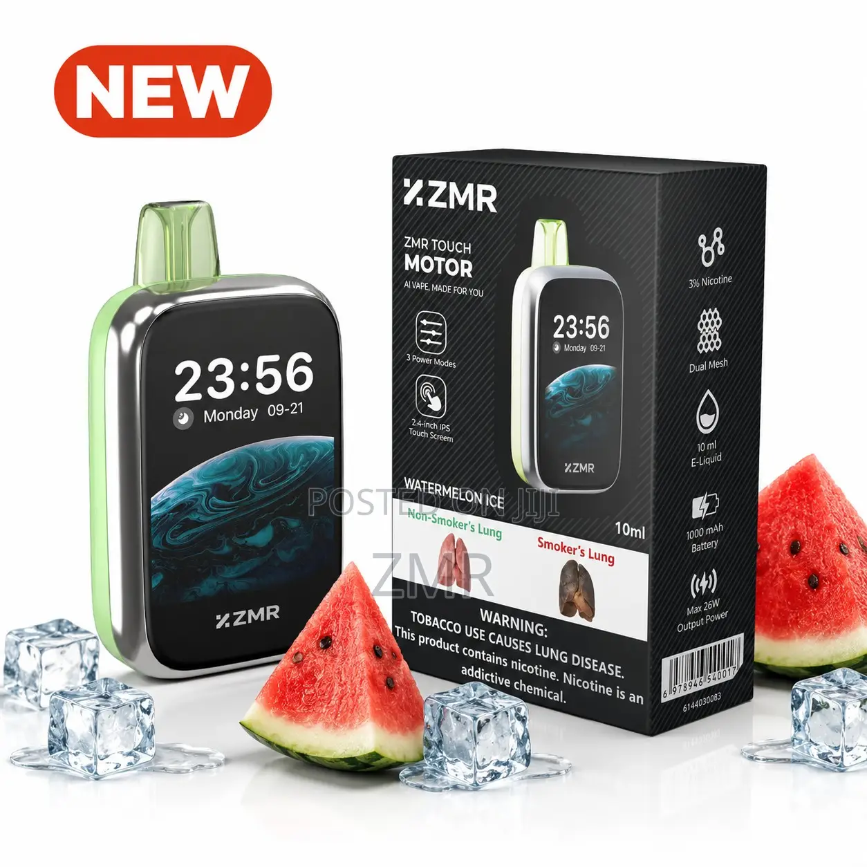 ZMR 30000puffs Watermelon Ice Vape Disposable Rechargable Screen