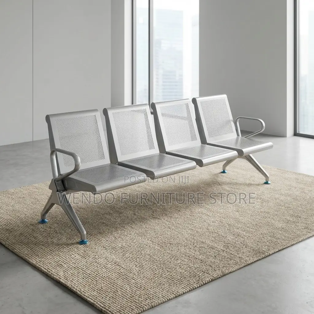 Office Bench : 3-Seater Metal Waiting Benches