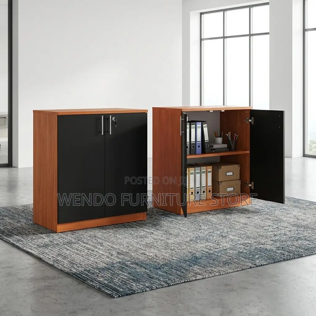 Office Cabinet : Modern Two-Tone Credenza Storage Office Cabinet,