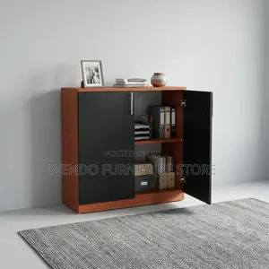 Office Cabinet : Modern Two-Tone Credenza Storage Office Cabinet,