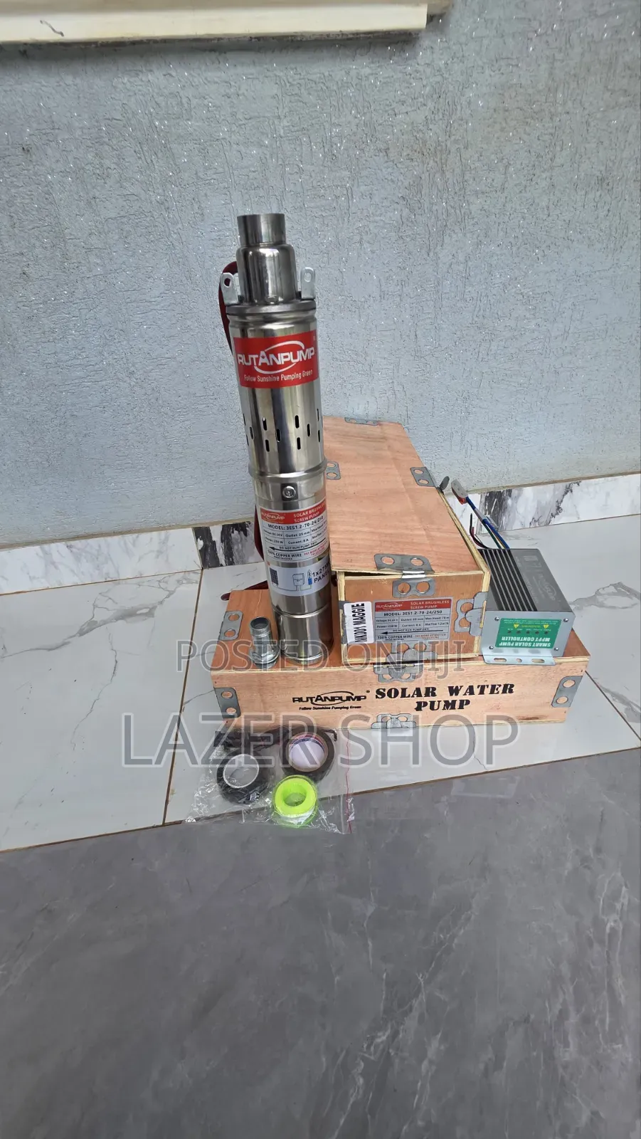 Rutan Solar Pump 70m by 275watts 
Comes With an Inverter