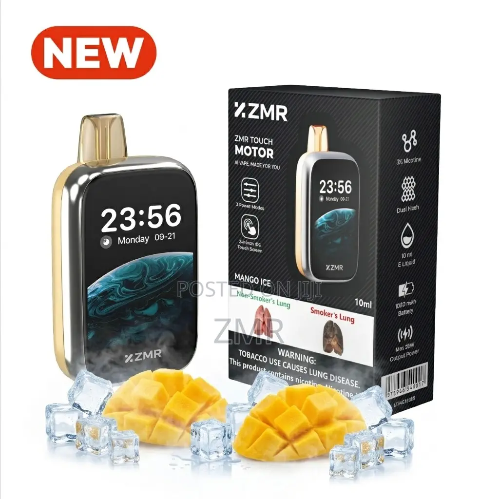 ZMR 30000puffs Mango Ice Vape Rechargeable Screen Shisha–Smart Screen.
