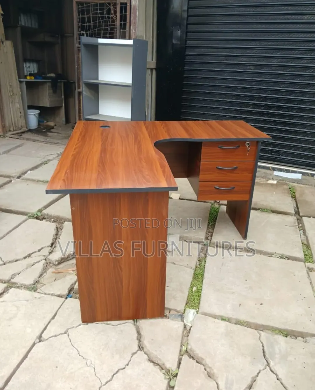 4 by 4 Feet Dark Wallnut L Shape Desk