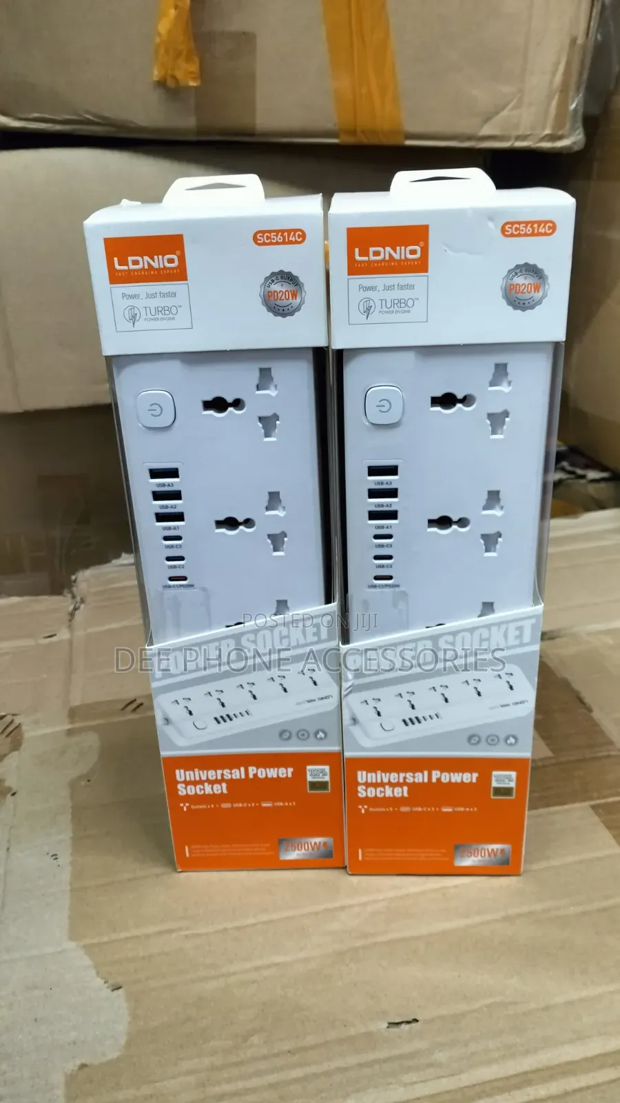 Ldnio Sc5614C 2500W Power Strip Extension Cable With 5Ac Sockets,
