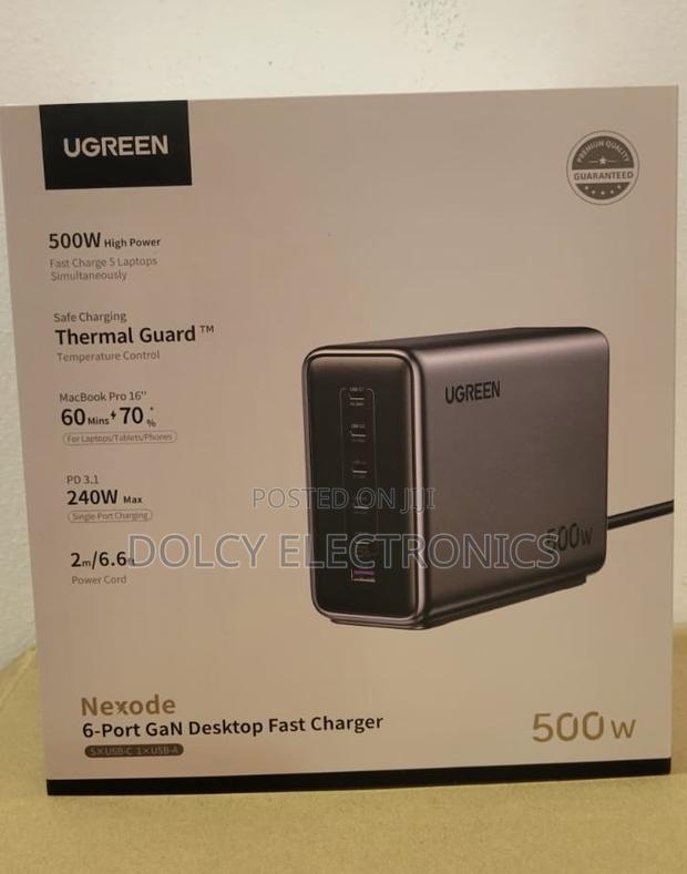 U Green 500w 6 Port Gan Desktop Fast Charger