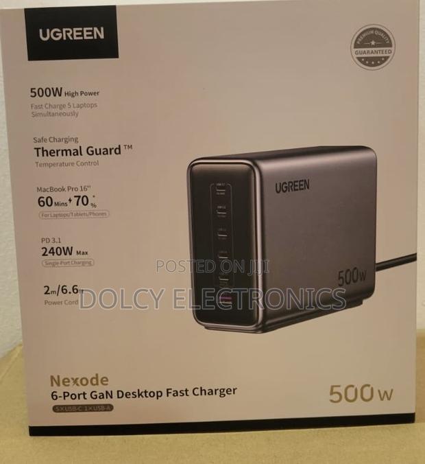 U Green 500w 6 Port Gan Desktop Fast Charger - thumbnail 2