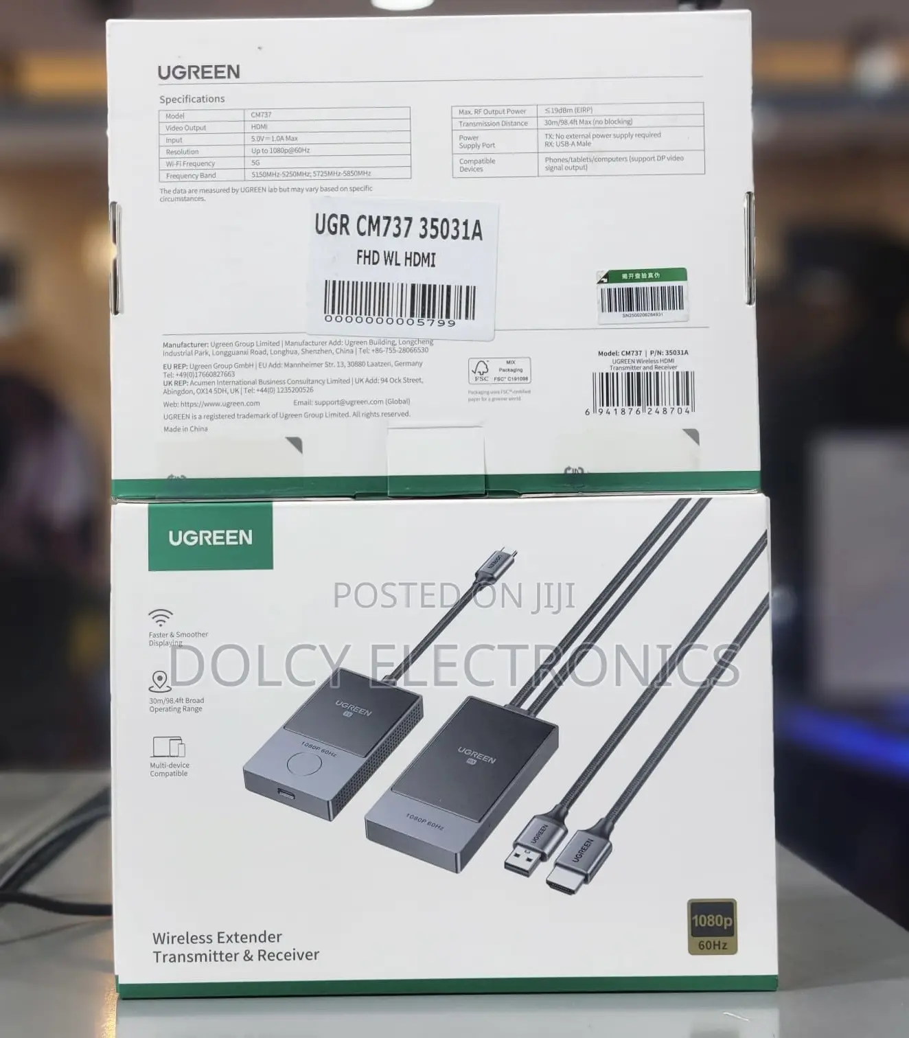 U Green Cm737 Wireless Hdmi 1080p 60hz Transmitter and Receiver