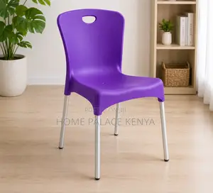 Plastic Chair: Stackable Plastic Dining Chair With Aluminium Legs