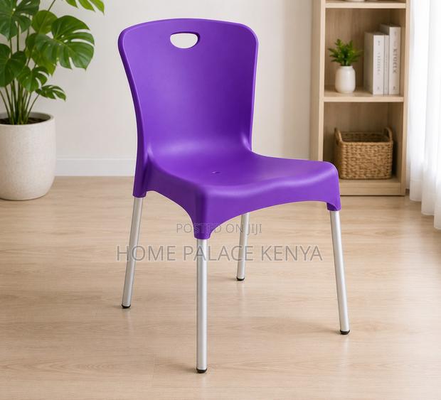 Plastic Chair: Stackable Plastic Dining Chair With Aluminium Legs - thumbnail 3