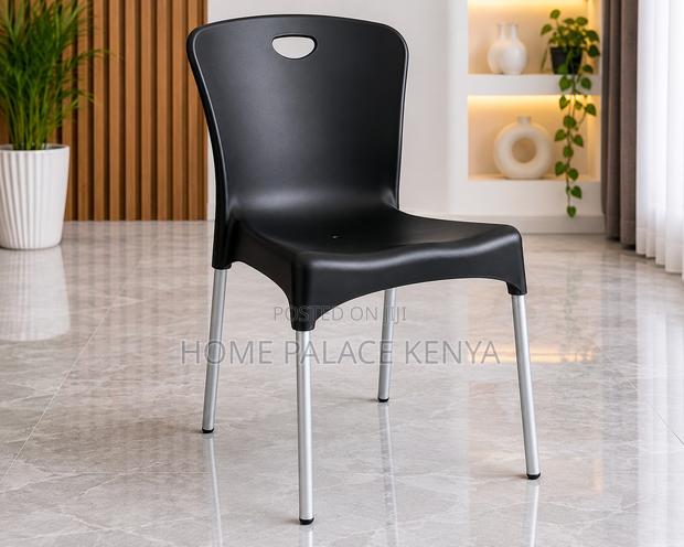 Plastic Chair: Stackable Plastic Dining Chair With Aluminium Legs - thumbnail 6