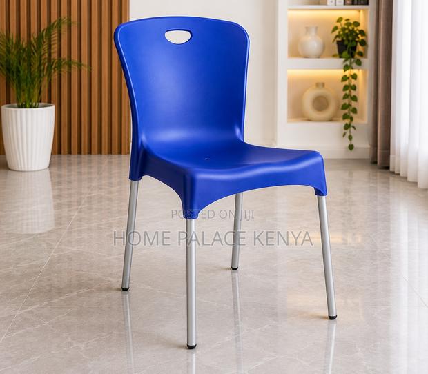 Plastic Chair: Stackable Plastic Dining Chair With Aluminium Legs - thumbnail 7