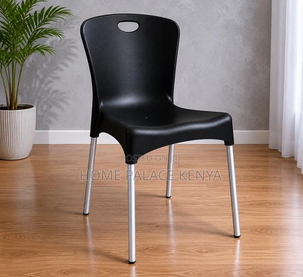 Plastic Chair: Stackable Plastic Dining Chair With Aluminium Legs - thumbnail 8
