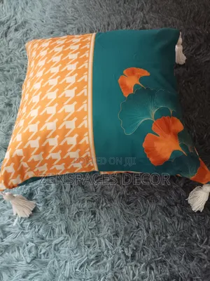 Orange Blue Throw Pillowcase Semi Boho Type