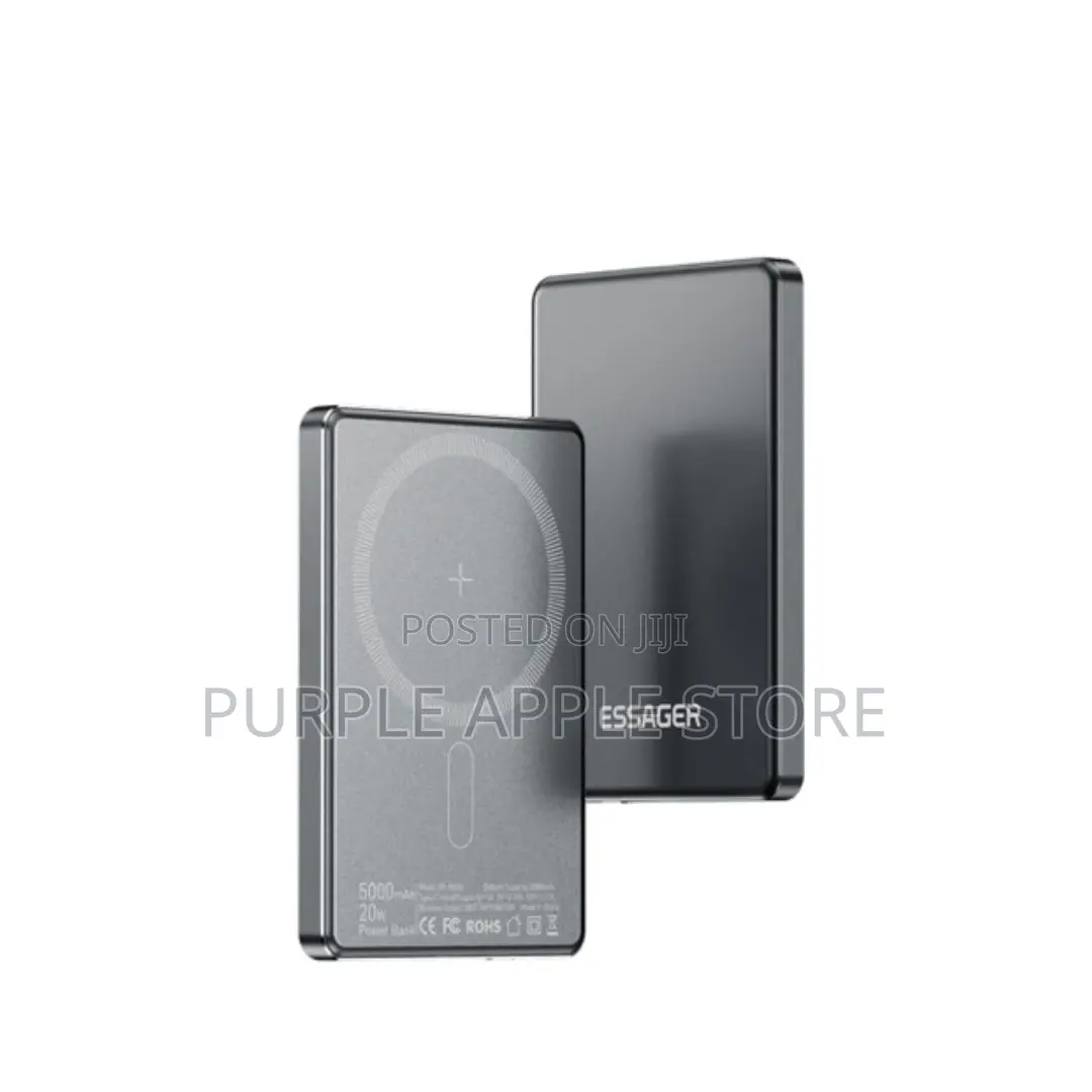 Essager Thin Wireless Magnetic Power Bank 5000mah (20w) – Space Grey