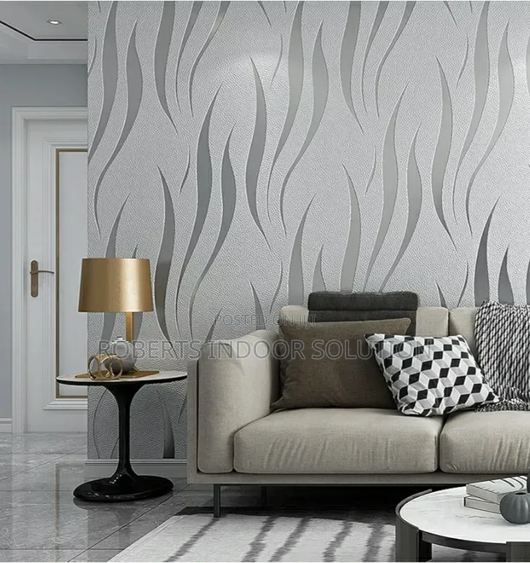 Silver Gray Embossed Wallpaper