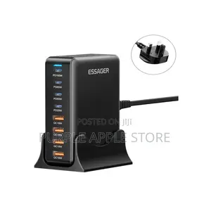 Essager 320w Gan Multi-Port Desktop Charger 4× Usb-a + 4× Type-C