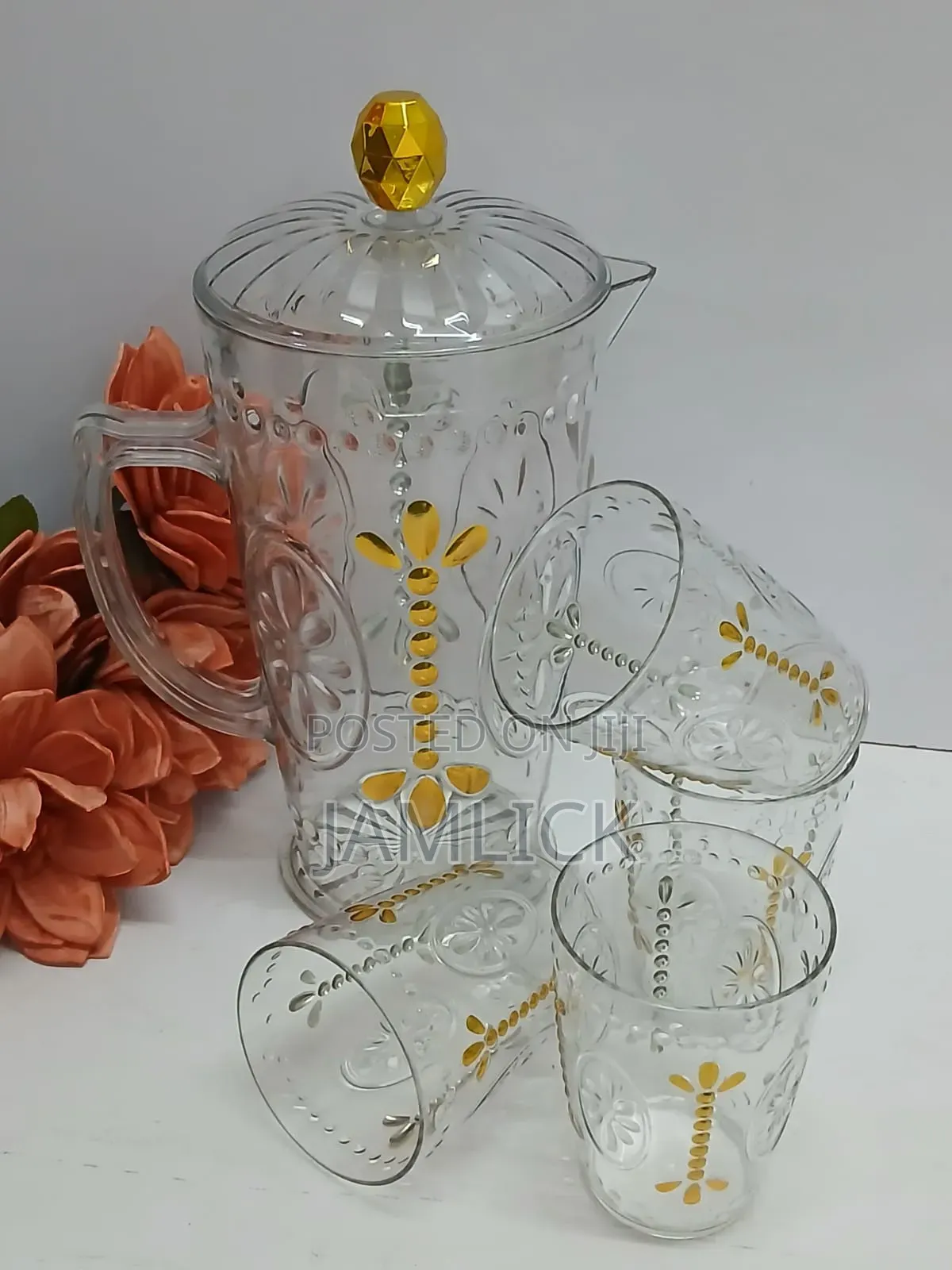Classic Water Set – 1 Jug + 4 Glasses - Bz