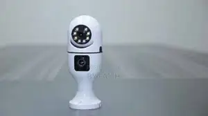 Wall Mounted V380 Bulb Wifi Dual Lens Camera Bulb Color Night Vision
