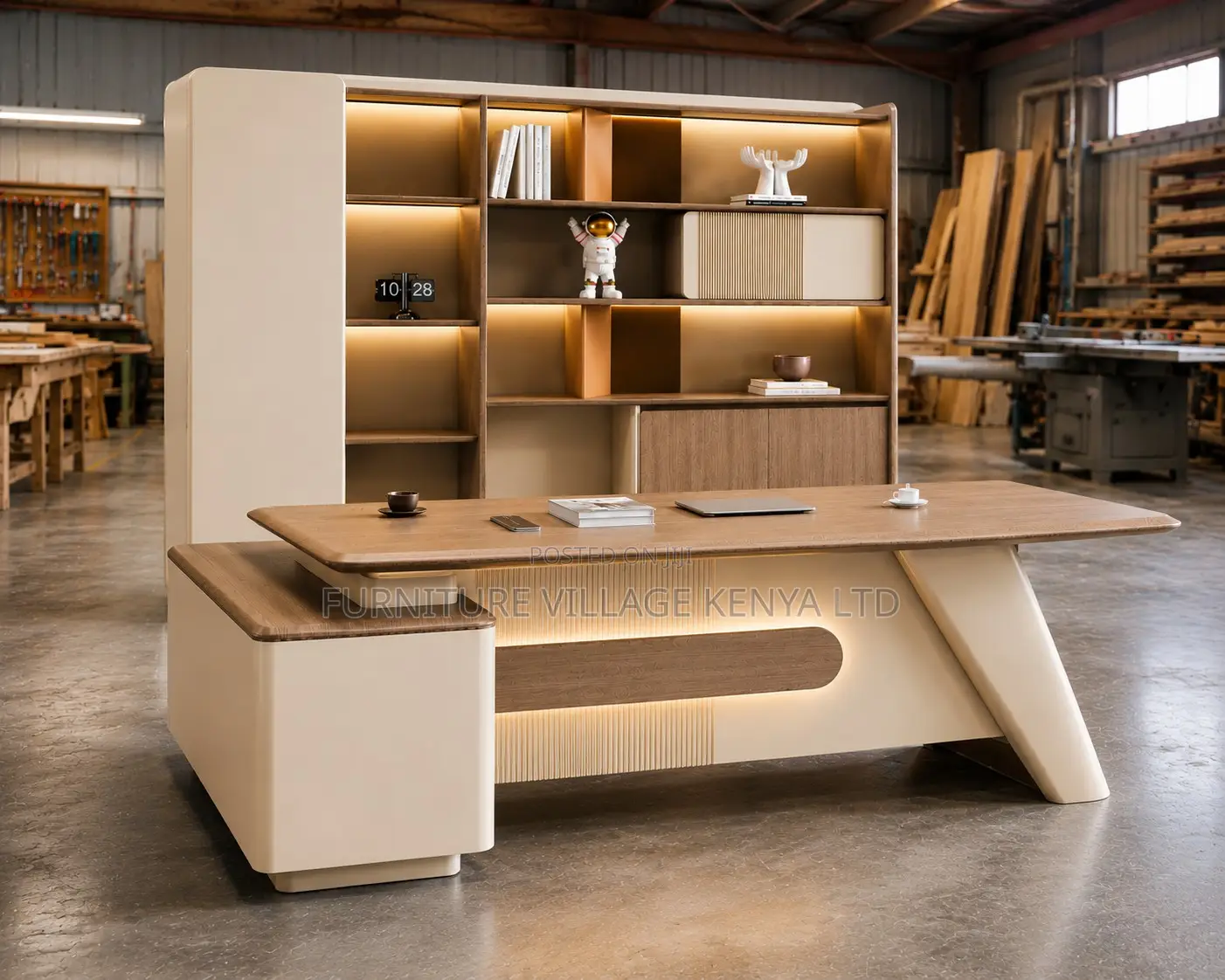 180cm L Shaped Wood Executive Desk.