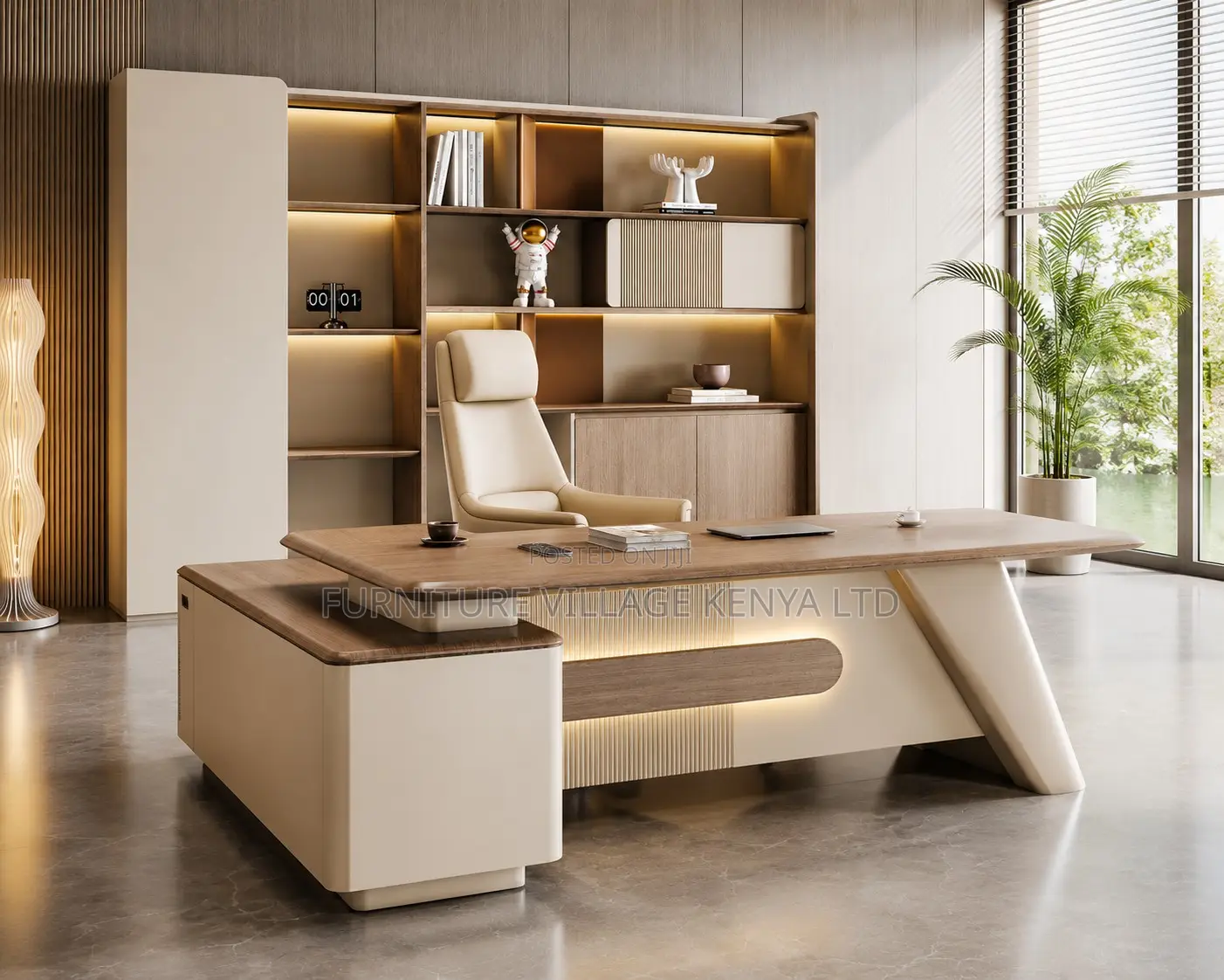180cm L Shaped Wood Executive Desk.