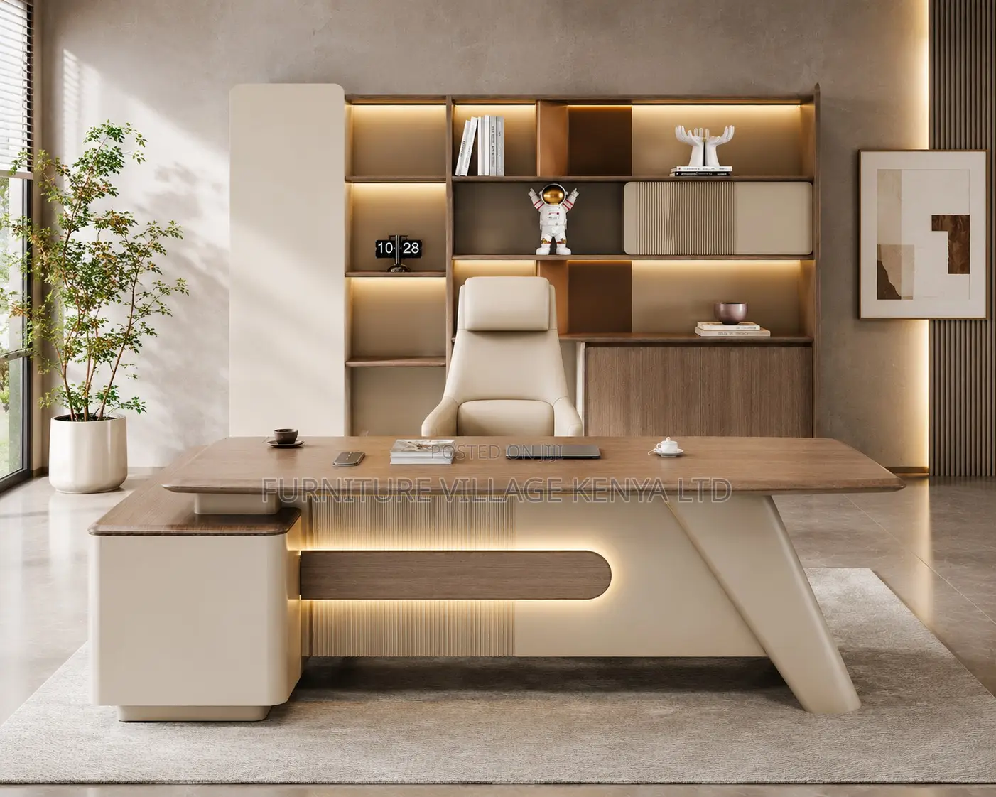 180cm L Shaped Wood Executive Desk.