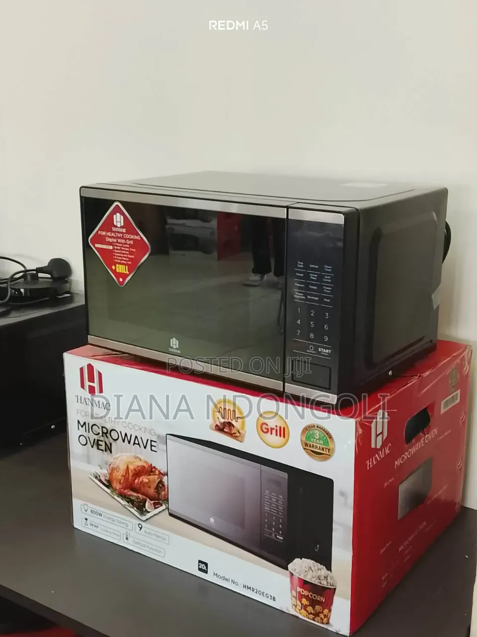! Hanmac Microwave Digital With Grill Black 20l