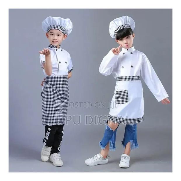 Kids Chef Costume 3pcs Professional Cooking Role Play Set Cotton Chef