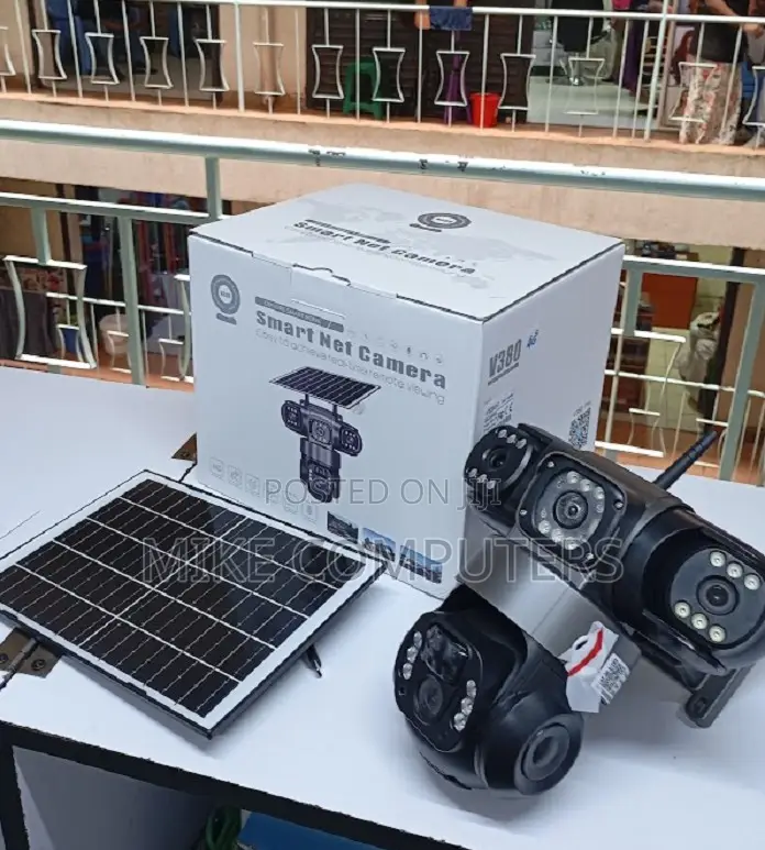 Wifi V380 Triple Lens Three Screens Camera Solar Powered