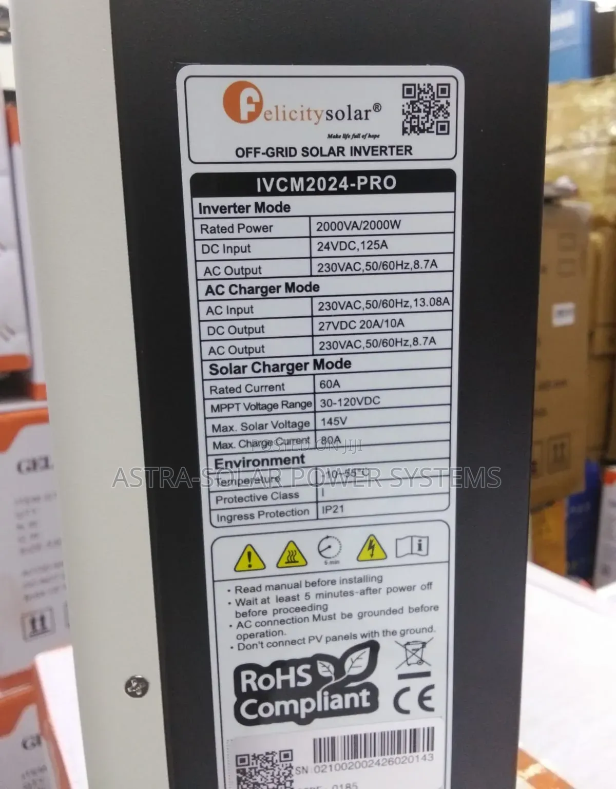 Felicity 2kva 24v Hybrid Inverter