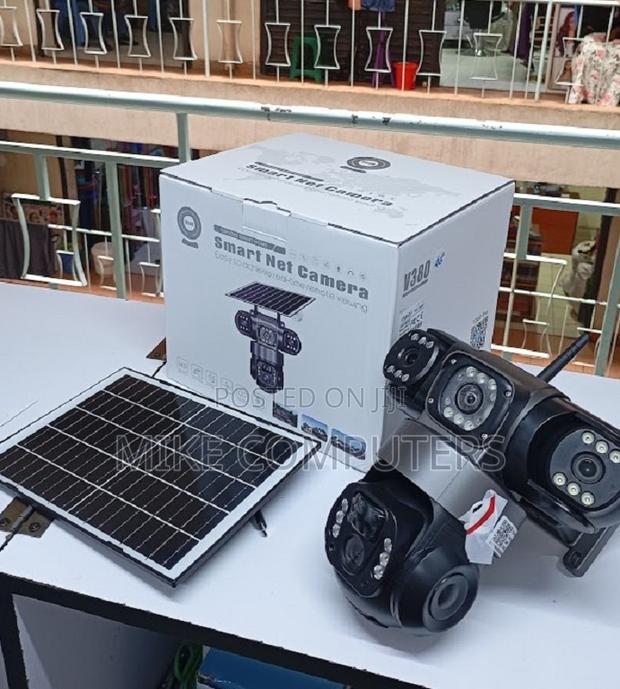 Smart Wifi Solar CCTV Camera Triple Lens Hd View
