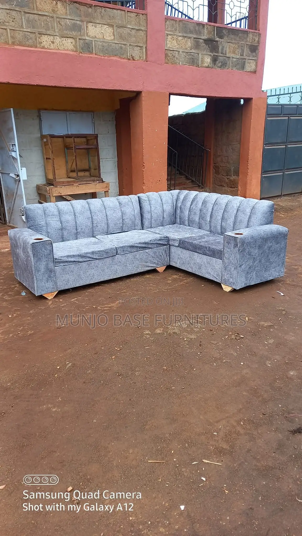 Grey L Shaped 5 Seater Sofa