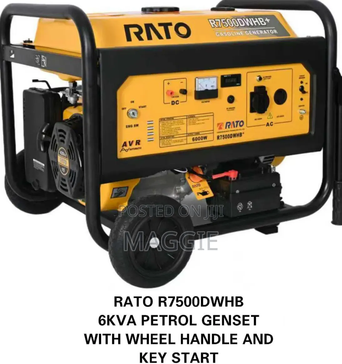 Rato R7500dwhb 6 Kva Petrol Genset With Wheel Handle and Key Start